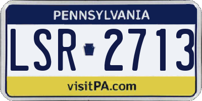PA license plate LSR2713