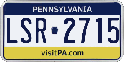 PA license plate LSR2715