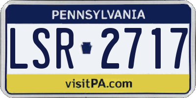 PA license plate LSR2717