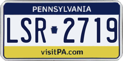 PA license plate LSR2719