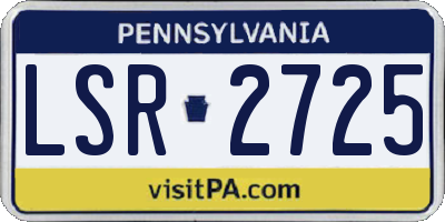 PA license plate LSR2725