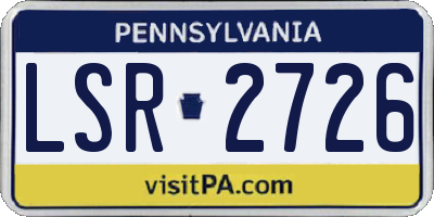 PA license plate LSR2726