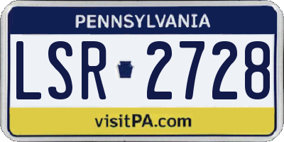 PA license plate LSR2728