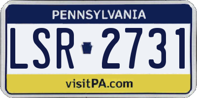 PA license plate LSR2731