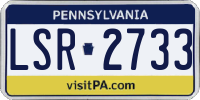 PA license plate LSR2733