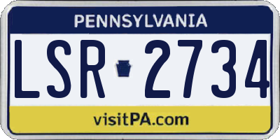 PA license plate LSR2734