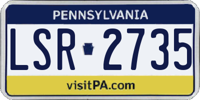 PA license plate LSR2735