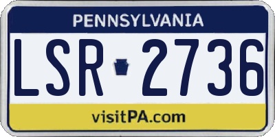 PA license plate LSR2736