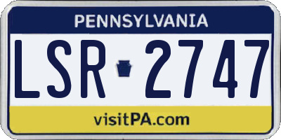 PA license plate LSR2747