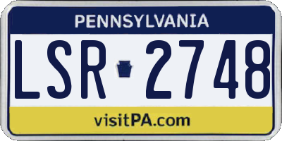 PA license plate LSR2748