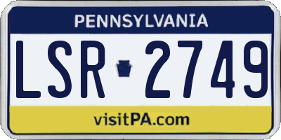 PA license plate LSR2749