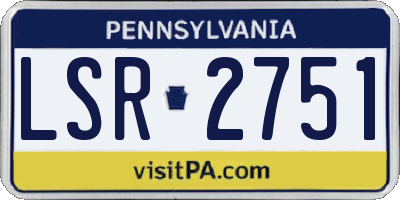 PA license plate LSR2751