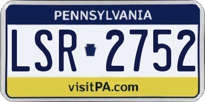 PA license plate LSR2752