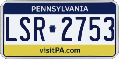 PA license plate LSR2753