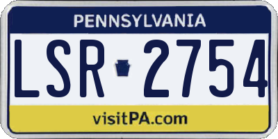 PA license plate LSR2754
