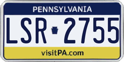 PA license plate LSR2755