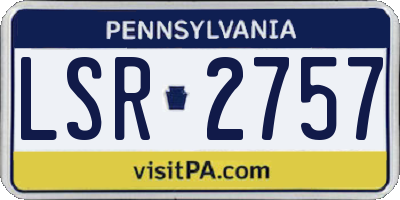 PA license plate LSR2757