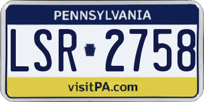 PA license plate LSR2758