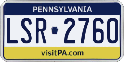 PA license plate LSR2760