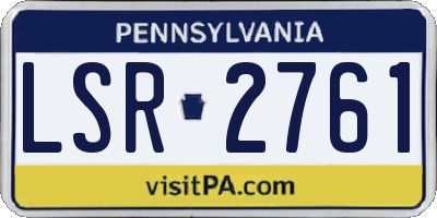 PA license plate LSR2761