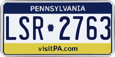 PA license plate LSR2763