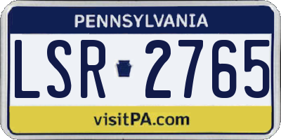PA license plate LSR2765