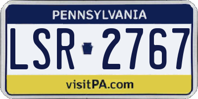 PA license plate LSR2767