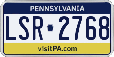 PA license plate LSR2768