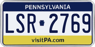 PA license plate LSR2769