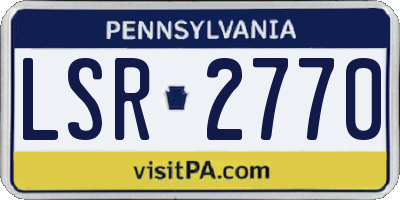 PA license plate LSR2770