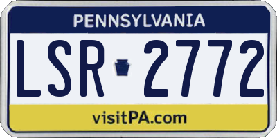 PA license plate LSR2772