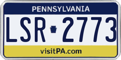 PA license plate LSR2773