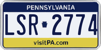 PA license plate LSR2774