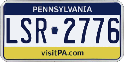 PA license plate LSR2776