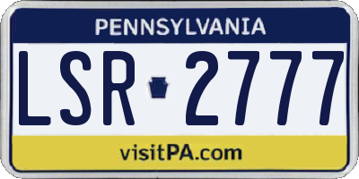 PA license plate LSR2777