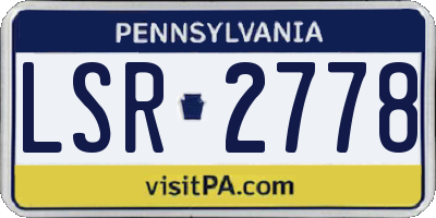 PA license plate LSR2778