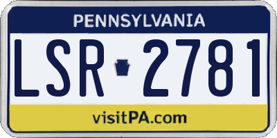 PA license plate LSR2781
