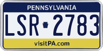 PA license plate LSR2783