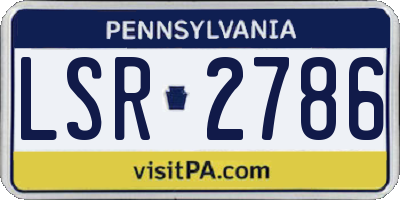PA license plate LSR2786