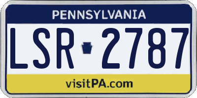 PA license plate LSR2787