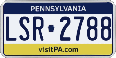 PA license plate LSR2788