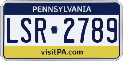 PA license plate LSR2789