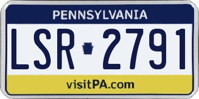 PA license plate LSR2791