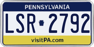 PA license plate LSR2792