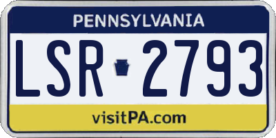 PA license plate LSR2793