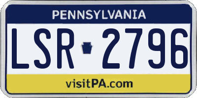 PA license plate LSR2796