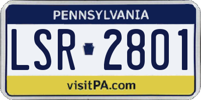 PA license plate LSR2801