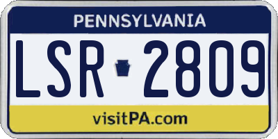 PA license plate LSR2809