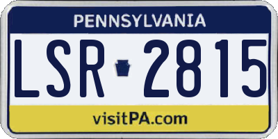 PA license plate LSR2815