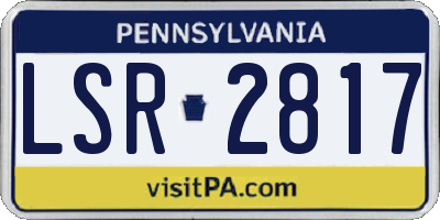 PA license plate LSR2817